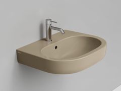 Lavabo sospeso ovale in ceramica con troppopieno&nbsp;MIRTO - CERAMICA DOLOMITE