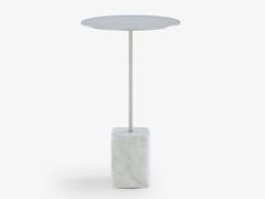 Tavolino rotondo alto in acciaio e base in marmo&nbsp;CUPIDON - CINNA