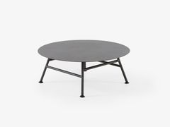 Tavolino da giardino rotondo basso in alluminio&nbsp;GARDEN PACK - CINNA