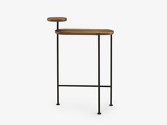 Consolle ovale in acciaio e legno&nbsp;LOOMY - CINNA