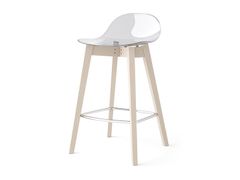Sgabello alto in polipropilene con gambe in legno&nbsp;ACADEMY - CALLIGARIS