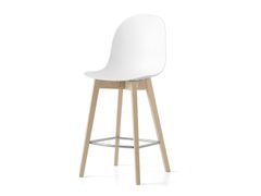 Sgabello alto in polipropilene con gambe in legno&nbsp;ACADEMY - CALLIGARIS