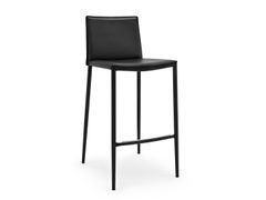 Sgabello alto in cuoio rigenerato con schienale&nbsp;BOHEME - CALLIGARIS