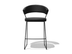 Sgabello alto in similpelle con schienale&nbsp;NEW YORK - CALLIGARIS