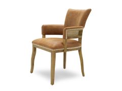 SEDIA IN PELLE CON SCHIENALE APERTO CON BRACCIOLI&nbsp;BOILER ARM ESSENCE - CREARTE COLLECTIONS