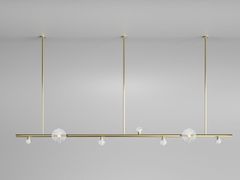 LAMPADA A SOSPENSIONE A LED IN OTTONE&nbsp;THE CROWN JEWEL LINEAR - D.BIANCO
