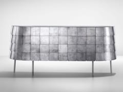 Madia in acciaio inox con ante a battente e cassetti&nbsp;YOROI - IRIDIUM EDITION - DE CASTELLI