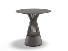 Tavolo da giardino rotondo con piano in ceramica e base centrale&nbsp;CIRQL NU - DEDON
