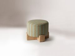 Pouf rotondo in legno e tessuto&nbsp;TWIN BIG - DOOQ