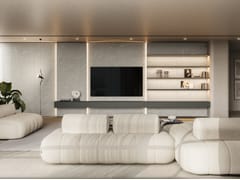 Parete attrezzata con pannelli boiserie e mensole &nbsp;SLIM COMP. 13 - DA GROUP SRL