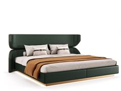 Letto imbottito matrimoniale in pelle&nbsp;ORBIT WONDERLAND - DASH CASA GROUP