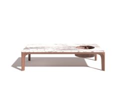 Tavolino rettangolare basso in legno e marmo&nbsp;RU DIAN - DASH CASA GROUP