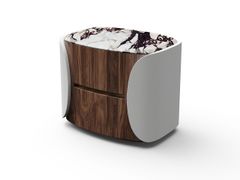 Comodino in legno con piano in marmo&nbsp;SPIRIT AND TRANQUILITY - DASH CASA GROUP