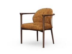 Sedia imbottita in pelle con braccioli&nbsp;SPIRIT AND TRANQUILITY - DASH CASA GROUP