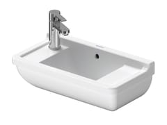 Lavamani rettangolare sospeso in ceramica con troppopieno&nbsp;STARCK 3 075150 - DURAVIT