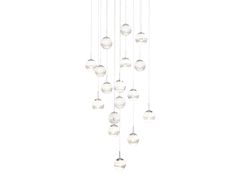 Lampada a sospensione a LED in acciaio e cristallo&nbsp;MONTEFIO 2 - EGLO ITALIANA