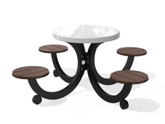 TAVOLO DA PICNIC ROTONDO CON SEDIE INTEGRATE&nbsp;428 - ENCHO ENCHEV - ETE