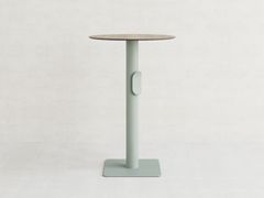Tavolo da giardino alto in acciaio inox e legno con base centrale&nbsp;KOA 014 - BELLON MIT