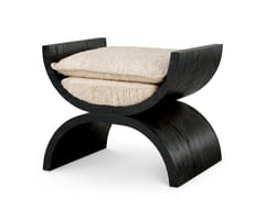 Sgabello in legno con seduta imbottita&nbsp;CLAYBOURNE - EICHHOLTZ