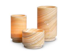 Portacandele in onice&nbsp;LEONIDAS - SET OF 3 - EICHHOLTZ