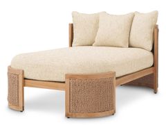 Dormeuse da giardino in legno e tessuto con schienale&nbsp;MARENZO - EICHHOLTZ