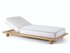 Lettino da giardino imbottito in teak&nbsp;REEF - ETHIMO