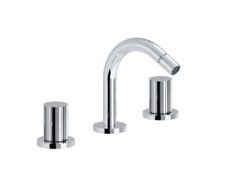 Miscelatore per bidet a 3 fori da piano con bocca orientabile&nbsp;TOCCO RIGATO - RUBINETTERIE EURORAMA