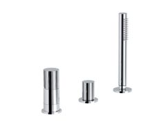 Set vasca a 3 fori con doccetta con deviatore a 3 vie&nbsp;TOCCO RIGATO - RUBINETTERIE EURORAMA