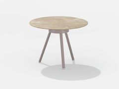 Tavolino da giardino rotondo in gres porcellanato&nbsp;ZEBRA - FAST