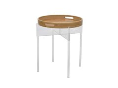 Tavolino rotondo con vassoio in legno e gambe in plexiglass&nbsp;CARRY - FEZA DSGN