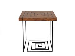 Tavolino quadrato in legno con base in metallo&nbsp;LAB - FEZA DSGN