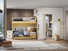 Cameretta con stanza studio e doppio letto scorrevole&nbsp;COMPOSIZIONE 105 - FERRIMOBILI