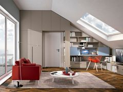 Armadio mansardato con portale e libreria&nbsp;COMPOSIZIONE 17 - FERRIMOBILI