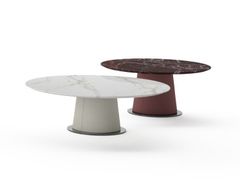 Tavolino rotondo con piano in marmo e base in pelle&nbsp;DAVID - FORMER IN ITALIA