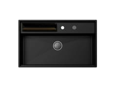 LAVELLO A UNA VASCA IN ACCIAIO INOX&nbsp;GALANTE WORKSTATION PVD BLACK FUM� - FOSTER