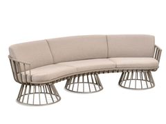 Divano da giardino modulare curvo in tessuto&nbsp;ABRIES KIT 3 - GABER