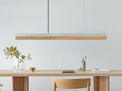 Lampada a sospensione a LED in cemento e legno&nbsp;[C1] OAK - GANTLIGHTS