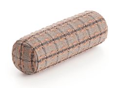 Cuscino cilindrico tartan in polipropilene per esterni&nbsp;GARDEN LAYERS TERRACOTTA - GAN BY GANDIA BLASCO