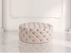 Pouf capitonn� rotondo in pelle&nbsp;MAXIMILIAN - GIOVANNETTI CLASSICI