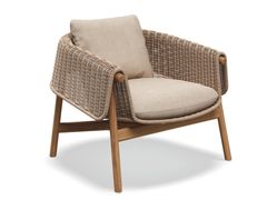 Poltrona da giardino in vimini e tessuto con braccioli&nbsp;WRAP  - GLOSTER FURNITURE