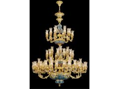 Lampadario in rame&nbsp;P28088-56+18+18 CRYSTAL SHADE - GOLDSURE