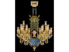 Lampadario in metallo&nbsp;P28115-40 AMBER - GOLDSURE