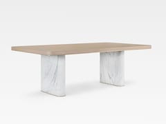 Tavolo rettangolare da pranzo in rovere e marmo Calacatta&nbsp;FALL - GREEN APPLE - INTERNATIONAL TRADING