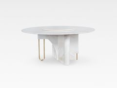 Tavolo rotondo in marmo Calacatta con Lazy Susan&nbsp;FERREIRINHA - GREEN APPLE - INTERNATIONAL TRADING