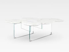 Tavolino in marmo Calacatta e vetro&nbsp;INFINITY - GREEN APPLE - INTERNATIONAL TRADING