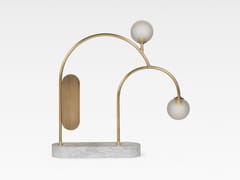 Lampada da tavolo a LED in ottone con base in marmo&nbsp;TWO - GREEN APPLE - INTERNATIONAL TRADING