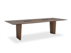 Tavolo da riunione rettangolare in legno con presa elettrica&nbsp;CONNECT - HUCA HABITAT