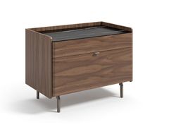 Comodino rettangolare in legno con cassetti&nbsp;LINK - HUCA HABITAT