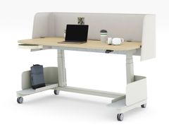 SCRIVANIA RETTANGOLARE AD ALTEZZA REGOLABILE SU RUOTE&nbsp;YOURPLACE ECHO - HAWORTH
