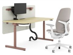 SCRIVANIA RETTANGOLARE AD ALTEZZA REGOLABILE CON SISTEMA PASSACAVI&nbsp;YOURPLACE FLEX - HAWORTH